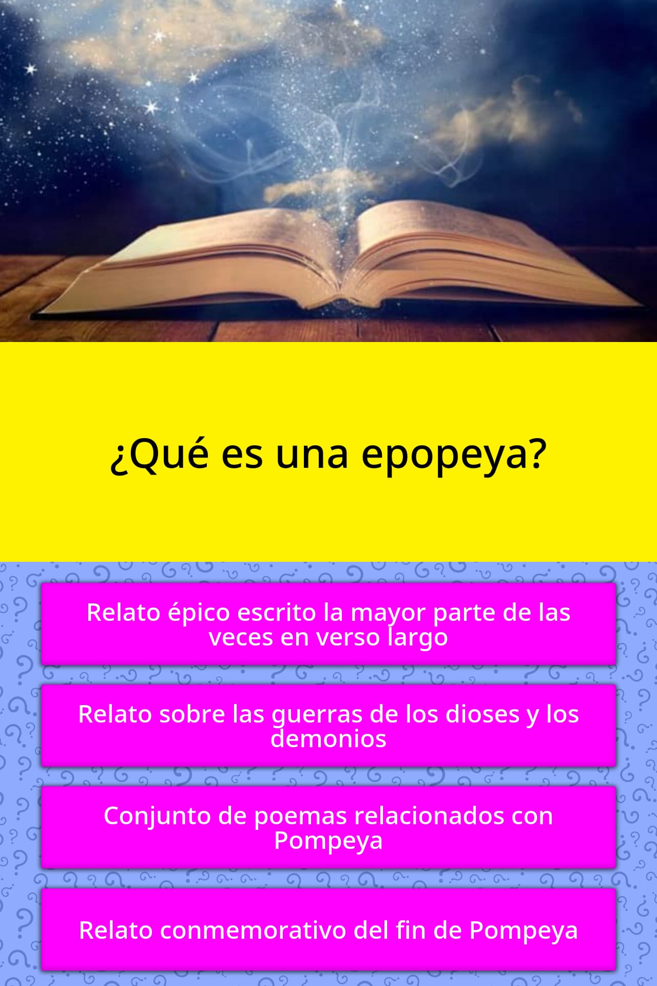 ¿Qué es una epopeya? Las Preguntas Trivia