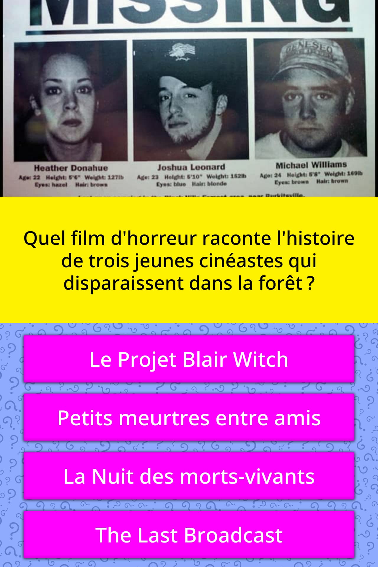 Histoire D Horreur A Raconter Entre Amis Quel film d'horreur raconte... | Questions | QuizzClub