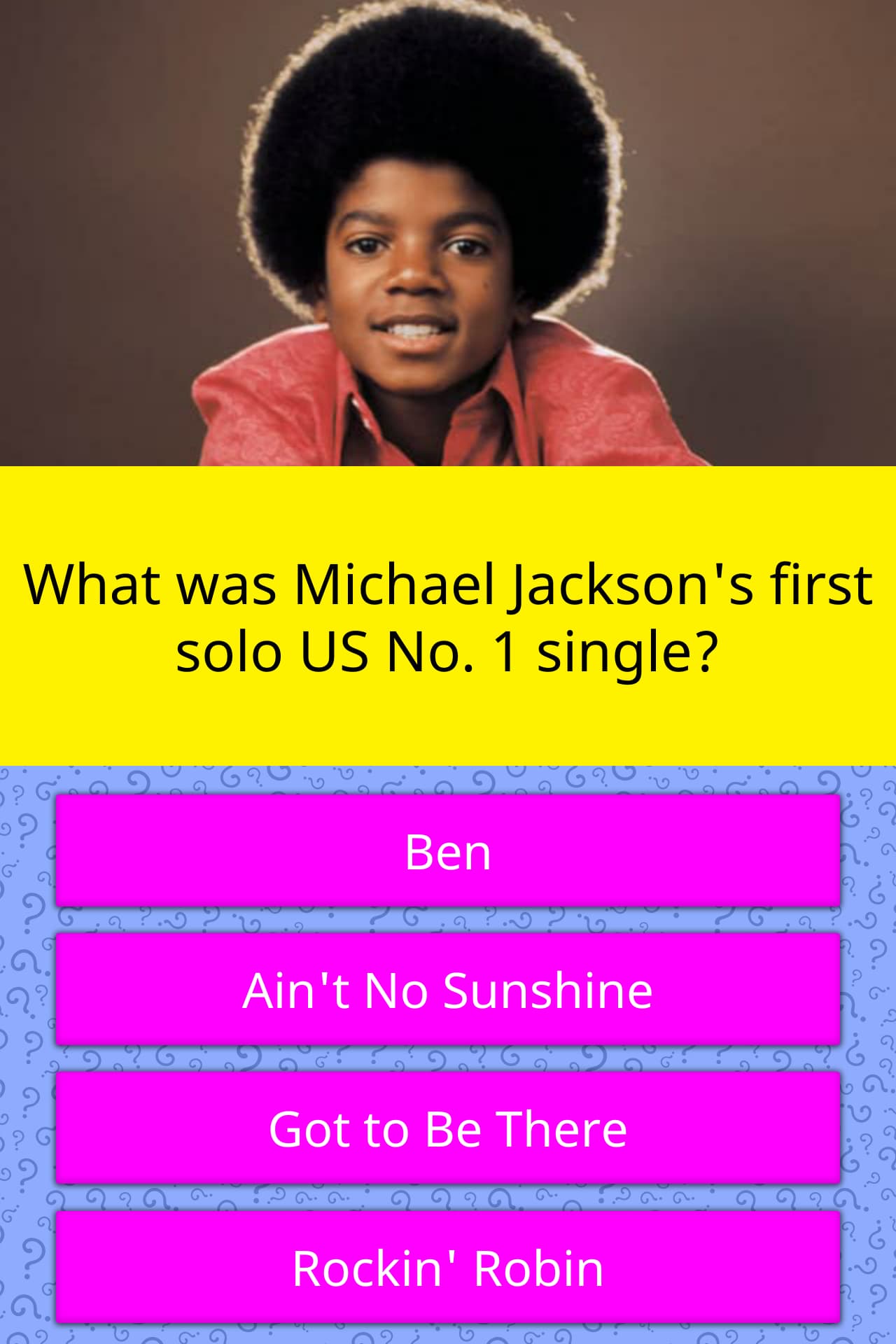 What was Michael Jackson's first... Trivia Questions