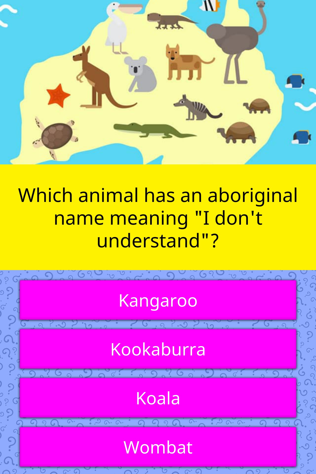 which-animal-has-an-aboriginal-name-trivia-questions-quizzclub