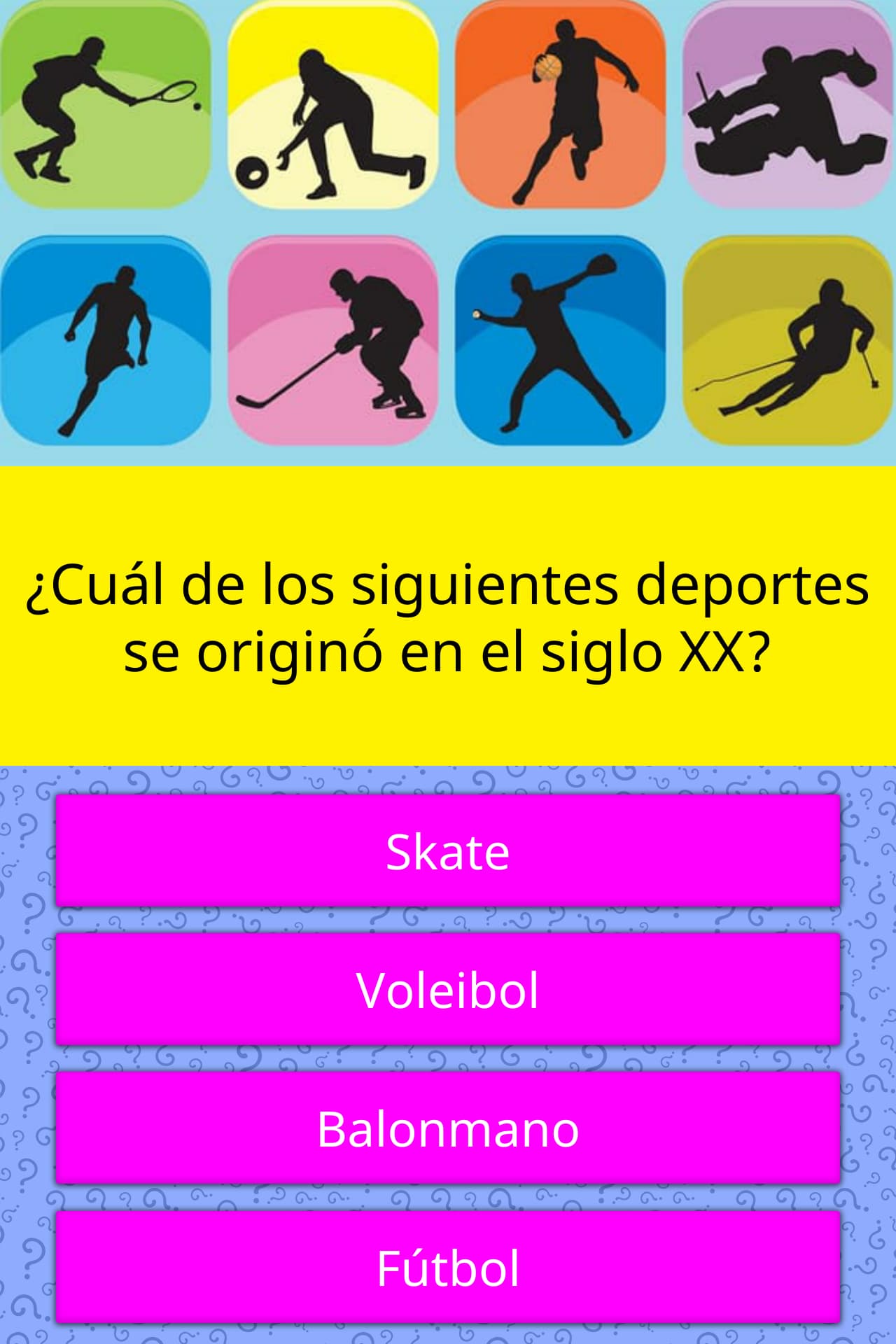 ¿Cuál de los siguientes deportes se... Las Preguntas Trivia