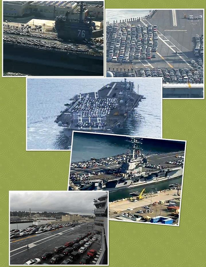 What are these vehicles doing on board the nuclear-powered aircraft carrier USS Ronald Reagan?