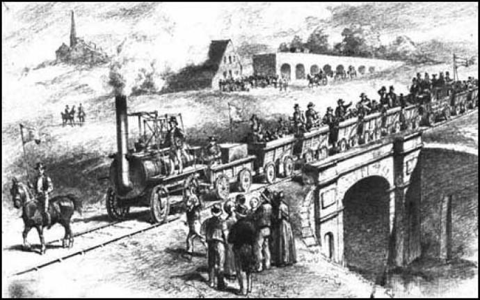 Where was the world's first public railway to use steam locomotives? Where was the world's first public railway to use steam locomotives?