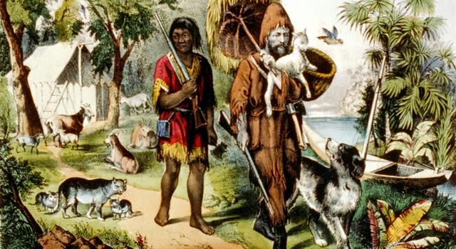 In the book 'Robinson Crusoe' how many years was he marooned on a desert island?