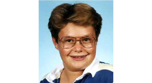 What famous person is pictured in this high school photo?