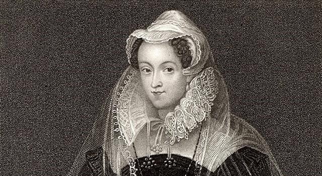 How old was Mary, Queen of Scots when she acceded to the Scottish throne?