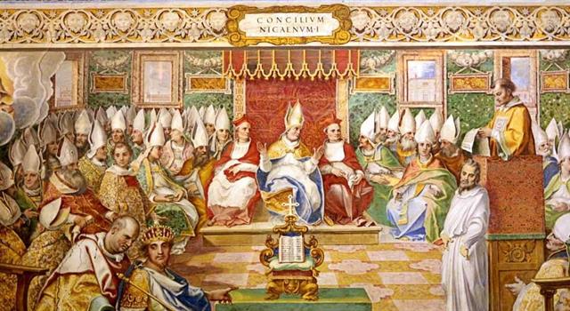 In what year did Constantine I call the First Council of Nicaea?