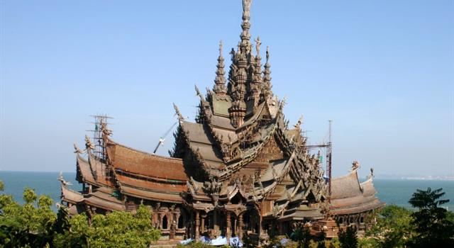 The "Sanctuary of Truth Temple" is an all wooden structure located adjacent to which body of water? The "Sanctuary of Truth Temple" is an all wooden structure located adjacent to which body of water?