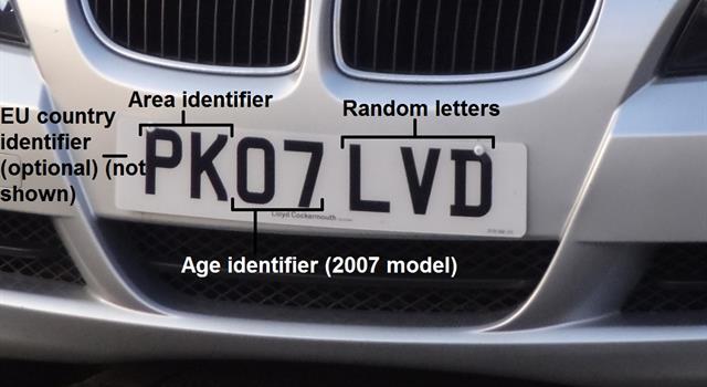 What letter is used on UK registration plates for vehicles whose age or identity is in doubt?