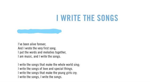 Culture Trivia Question: Who wrote the song 'I Write the Songs' made famous by Barry Manilow? Culture Trivia Question: Who wrote the song 'I Write the Songs' made famous by Barry Manilow?