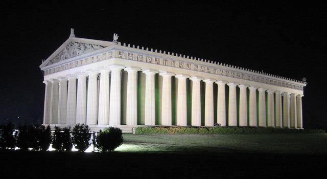 Where in the United States can a full scale replica of The Parthenon be found?