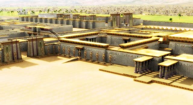 Which pharaoh oversaw the construction of the Gem-pa-Aten Temple?