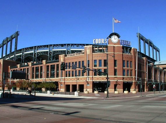 Entering the 2017 season, which visiting baseball team has the most wins at Coors Field?