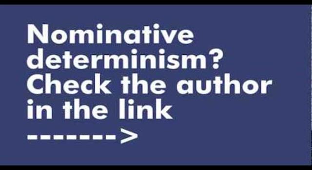 Culture Trivia Question: The term "nominative determinism" was coined by which international science magazine in 1994? Culture Trivia Question: The term "nominative determinism" was coined by which international science magazine in 1994?