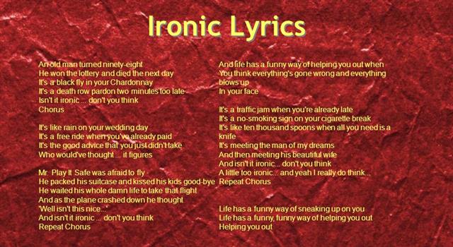 History Trivia Question: Who had a US top 10 hit in 1996 with the song "Ironic"? History Trivia Question: Who had a US top 10 hit in 1996 with the song "Ironic"?